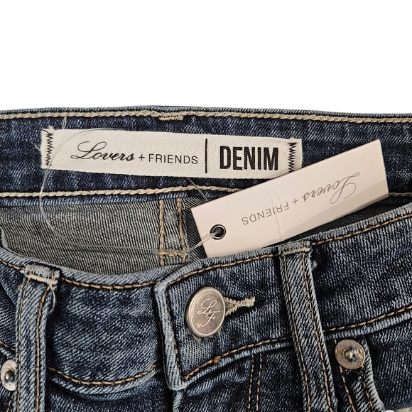 NWT Lovers + Friends High Rise Ripped Distressed "Mason" Jeans in Naples Wash - Picture 7 of 10